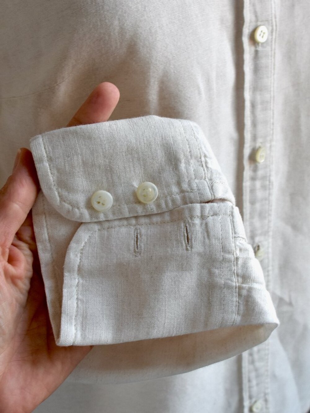 J.Crew Women's Linen Blend The Perfect Shirt Buttondown Beige - Size 00 - Picture 6 of 9